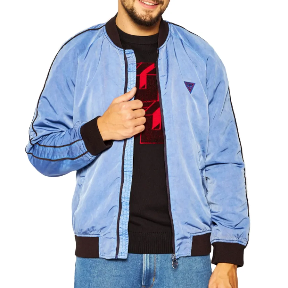Blouson Guess Mineral Wash Homme Bleu